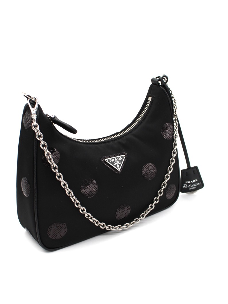 Borsa Prada Re-Edition 2005 in Tela Vela Nera thumb