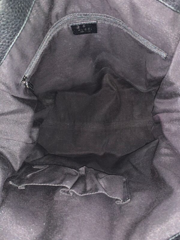 Shopper Gucci in tela GG e pelle nera