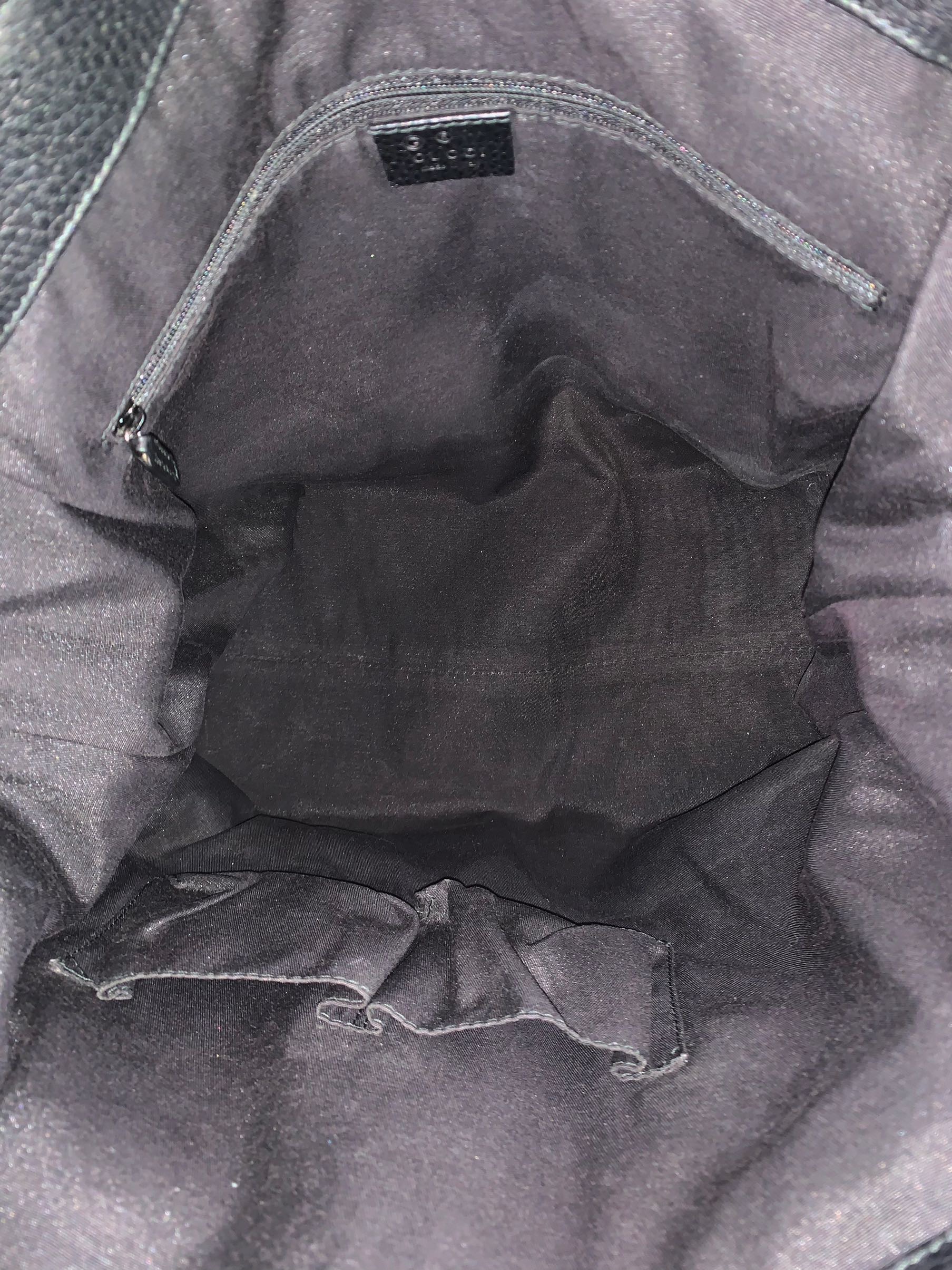 Shopper Gucci in tela GG e pelle nera thumb