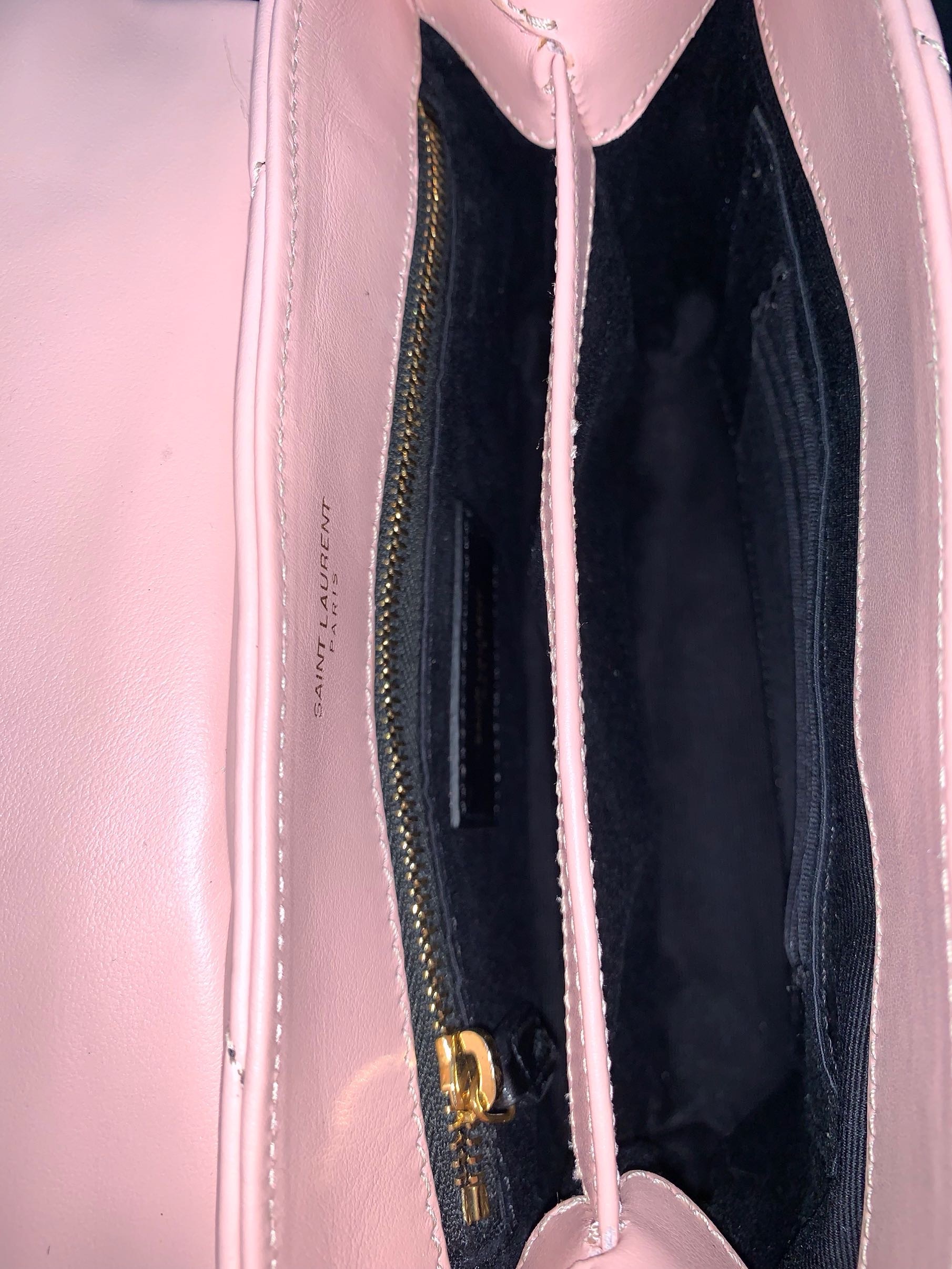 Borsa Saint Laurent LouLou Toy in pelle rosa thumb