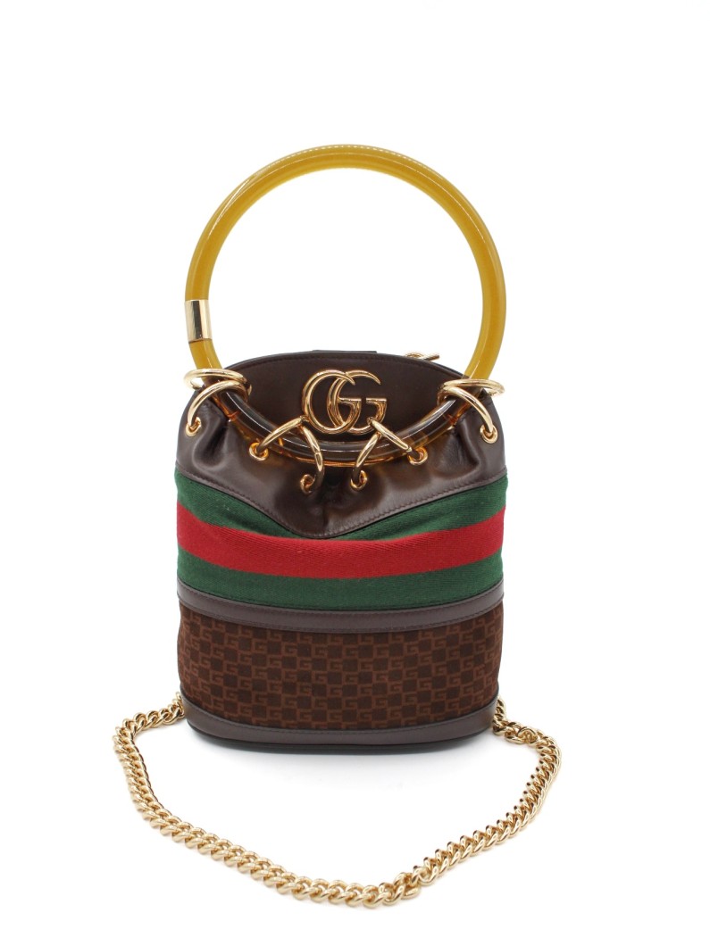 Secchiello Gucci GG Marmont in velvet e pelle thumb