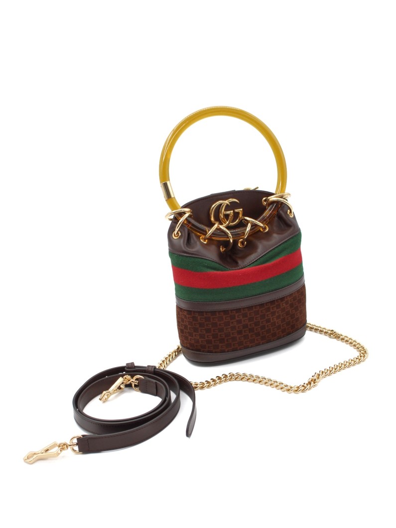 Secchiello Gucci GG Marmont in velvet e pelle thumb