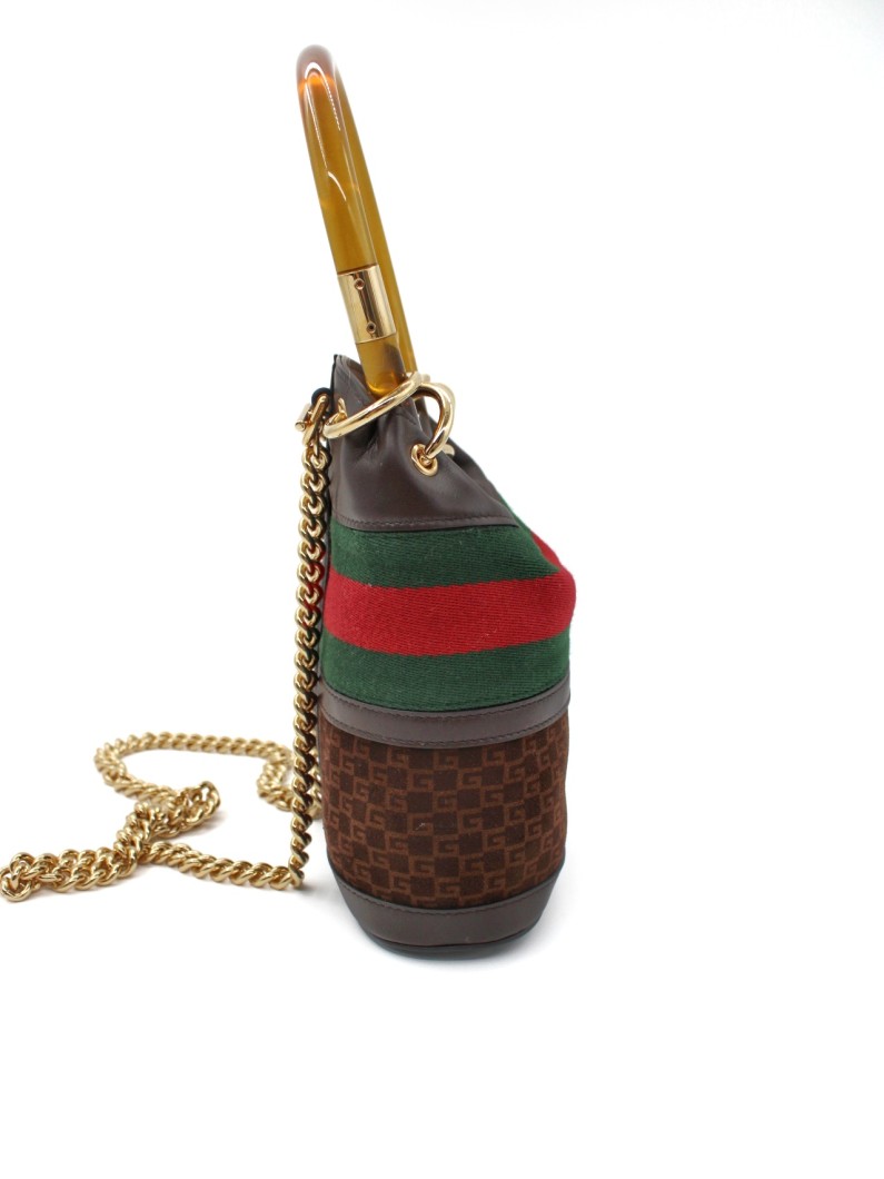Secchiello Gucci GG Marmont in velvet e pelle thumb