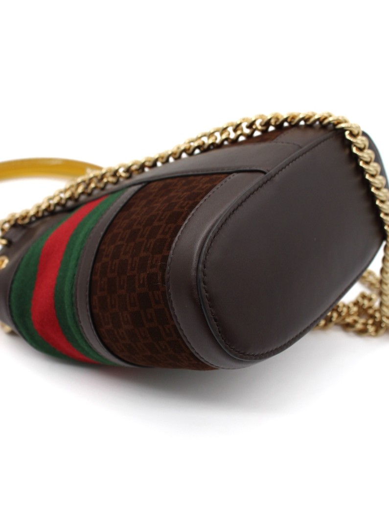 Secchiello Gucci GG Marmont in velvet e pelle thumb
