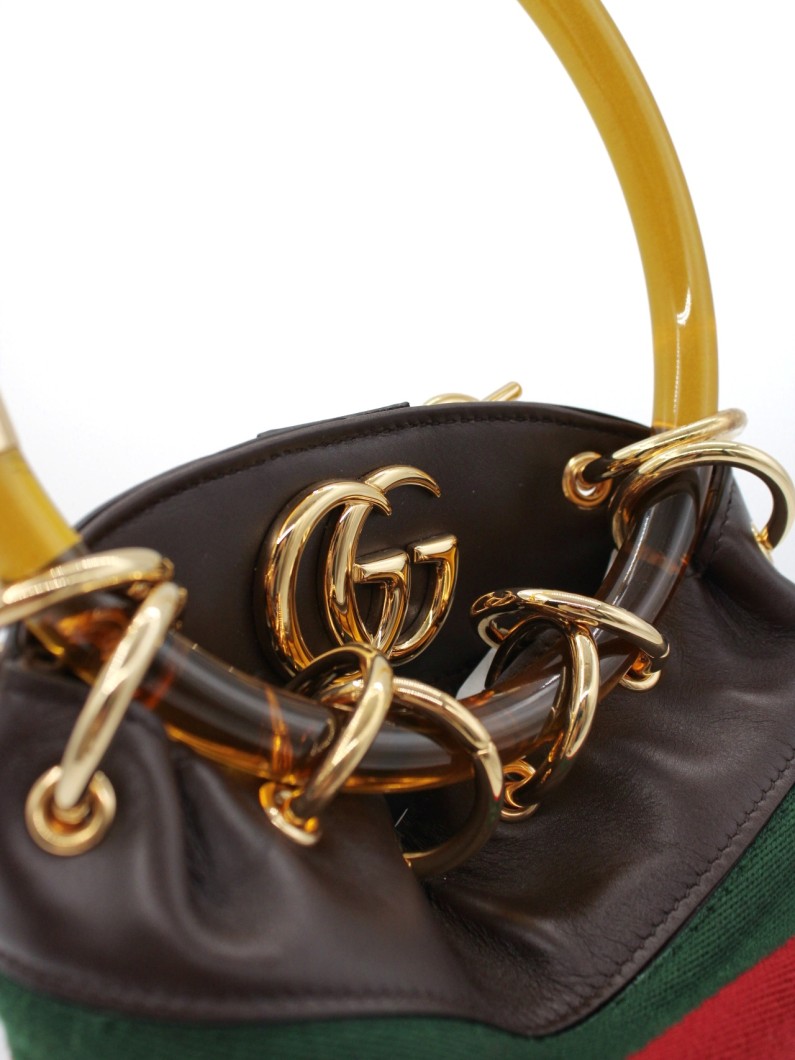 Secchiello Gucci GG Marmont in velvet e pelle thumb