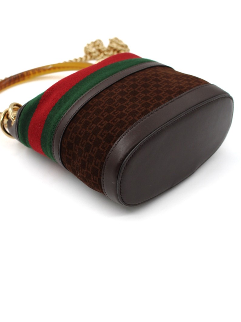 Secchiello Gucci GG Marmont in velvet e pelle thumb