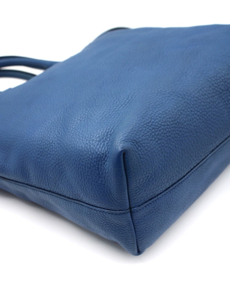 Shopper Prada in pelle martellata blu thumb