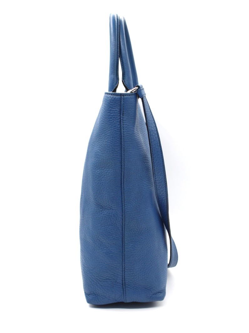 Shopper Prada in pelle martellata blu thumb