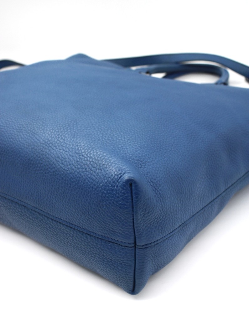 Shopper Prada in pelle martellata blu thumb
