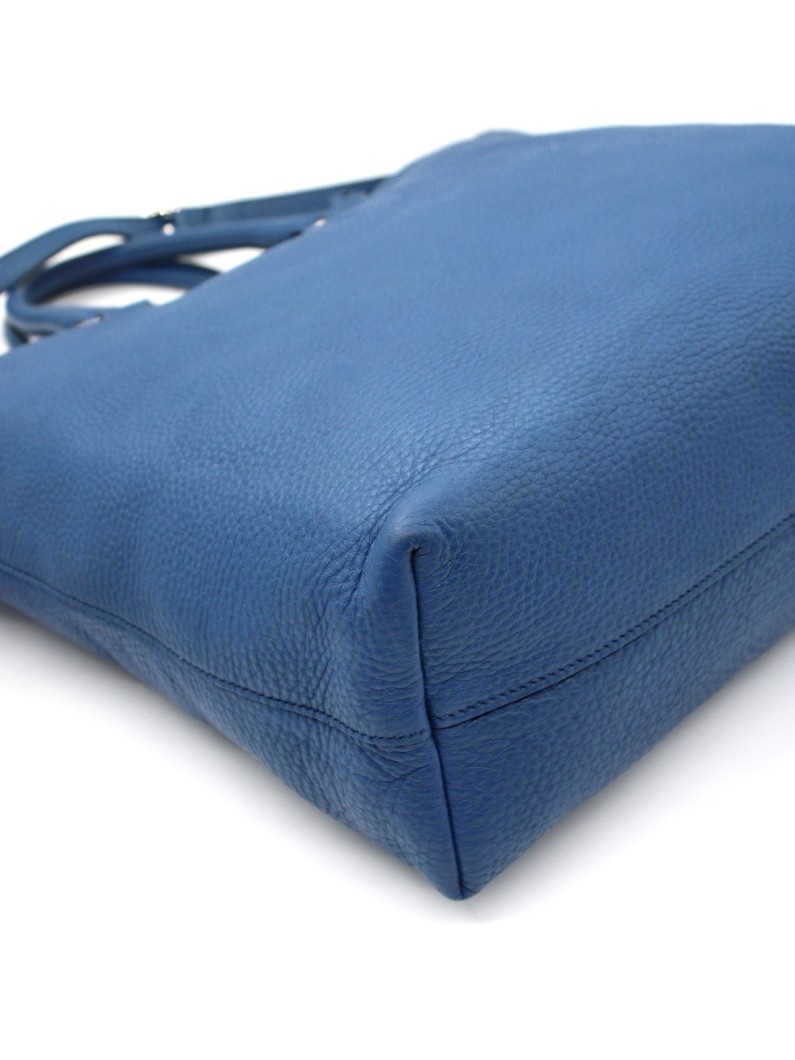 Shopper Prada in pelle martellata blu thumb