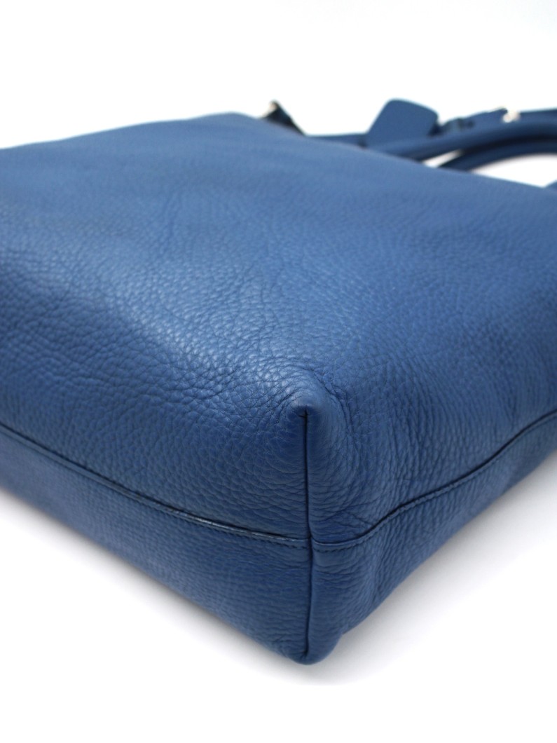 Shopper Prada in pelle martellata blu thumb