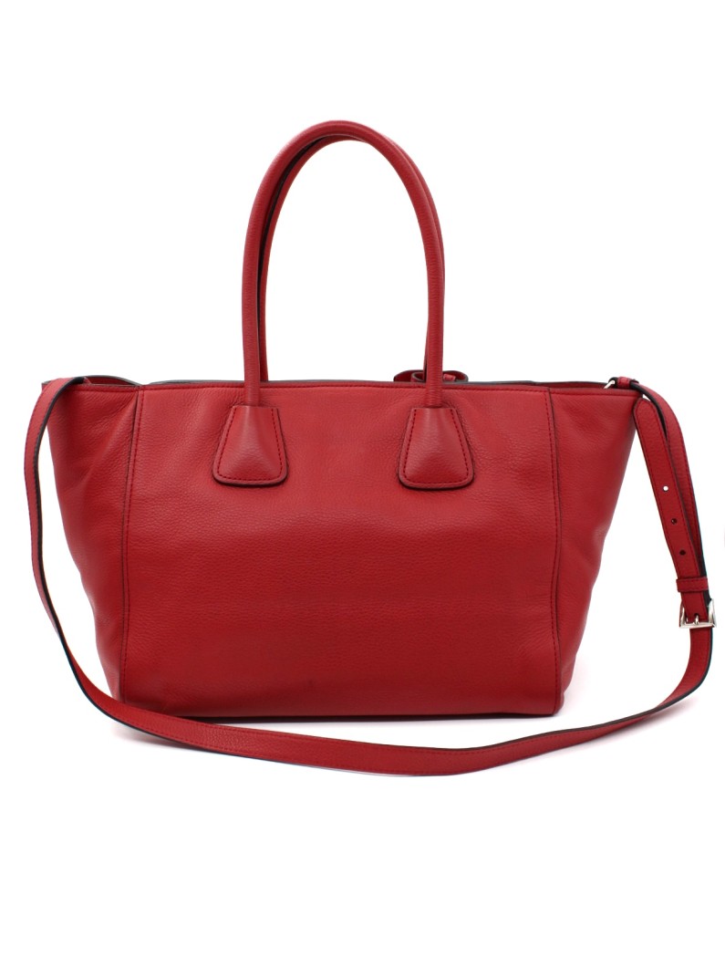 Shopper Prada in Pelle Martellata Rossa thumb