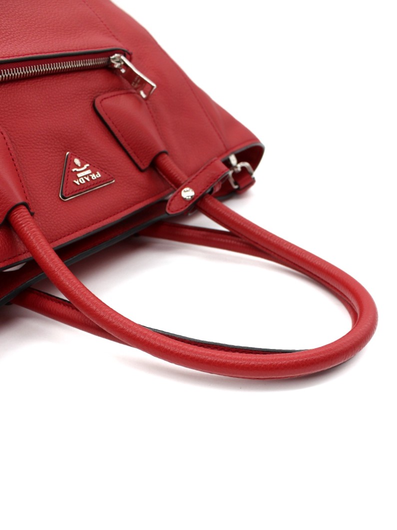 Shopper Prada in Pelle Martellata Rossa thumb
