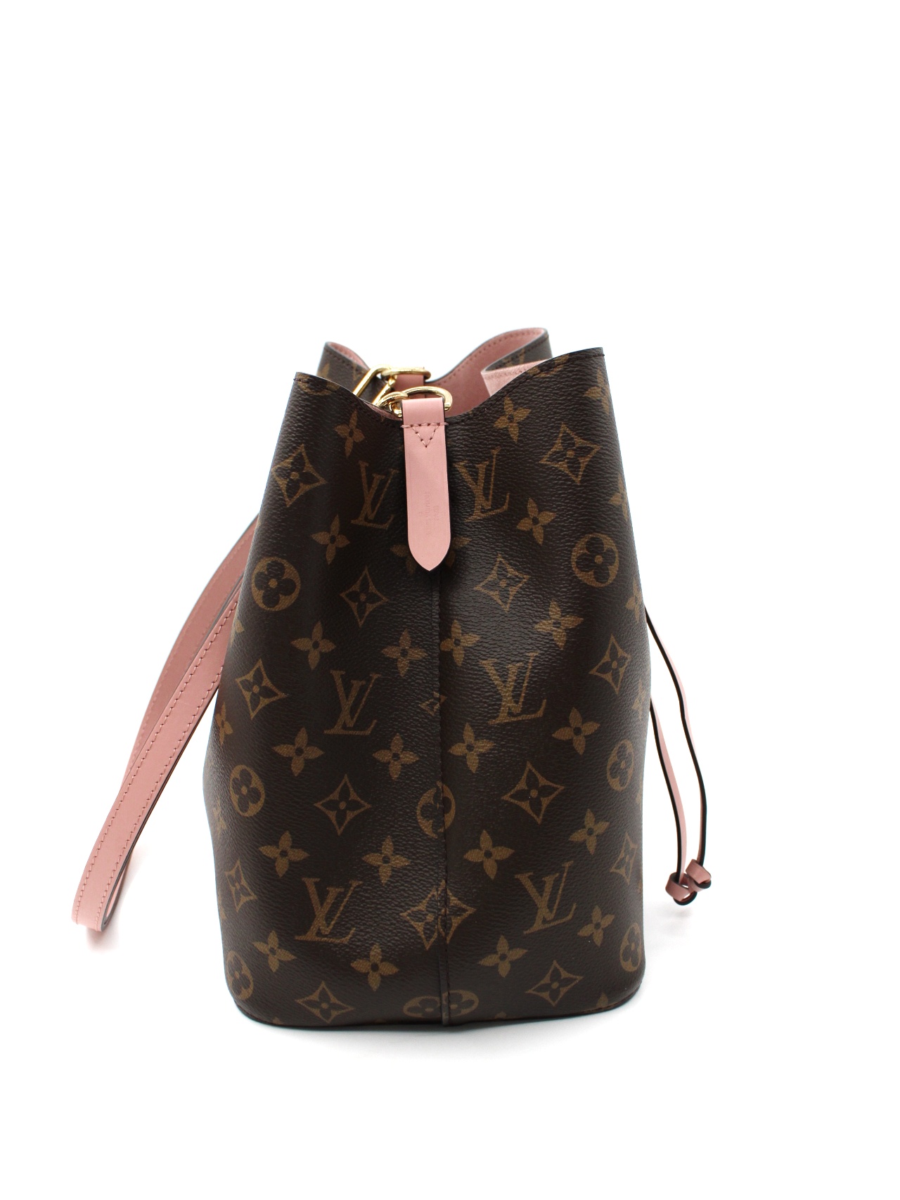Borsa Louis Vuitton NéoNoé MM in monogram ed inserti rosa thumb