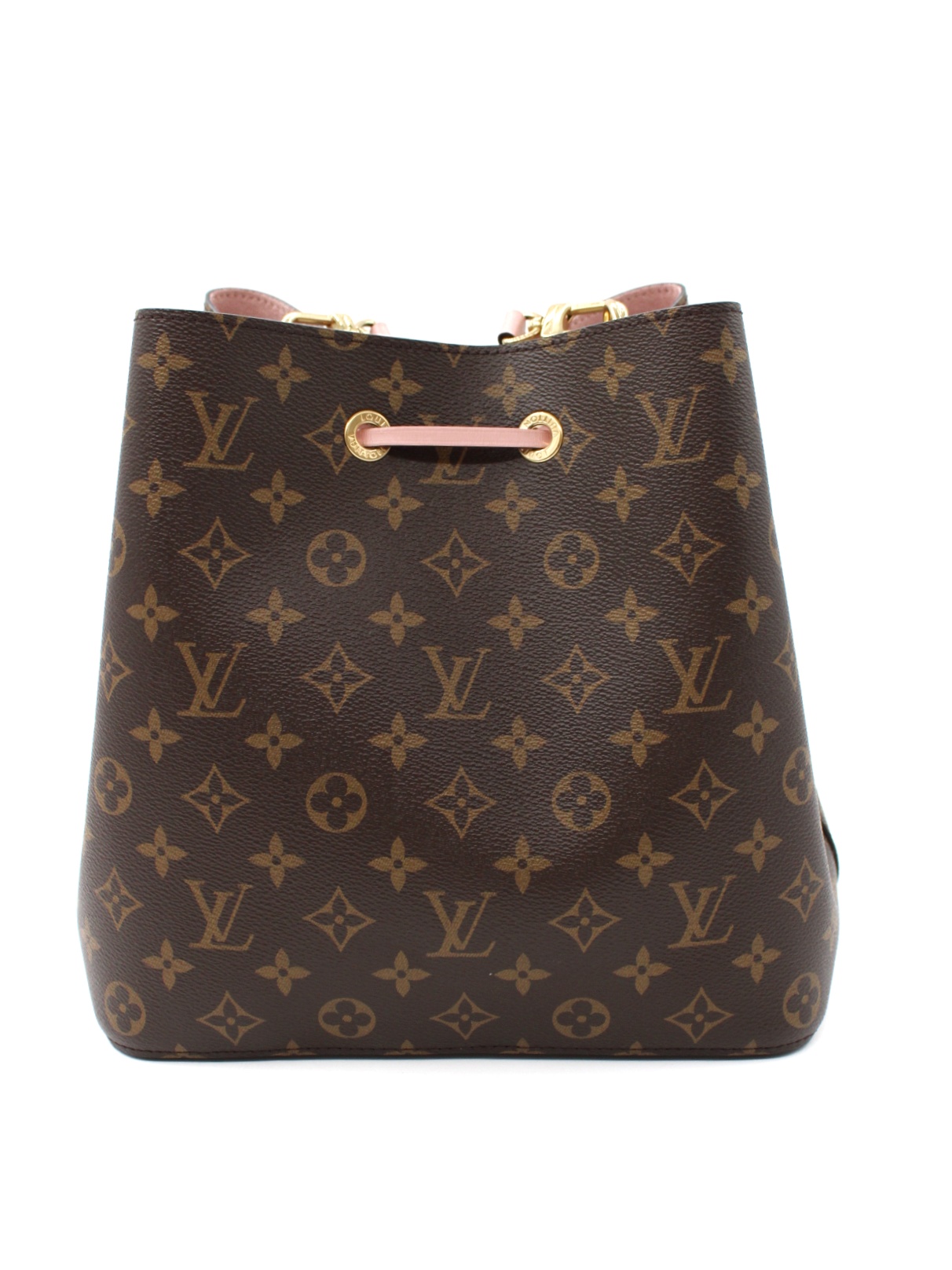 Borsa Louis Vuitton NéoNoé MM in monogram ed inserti rosa thumb