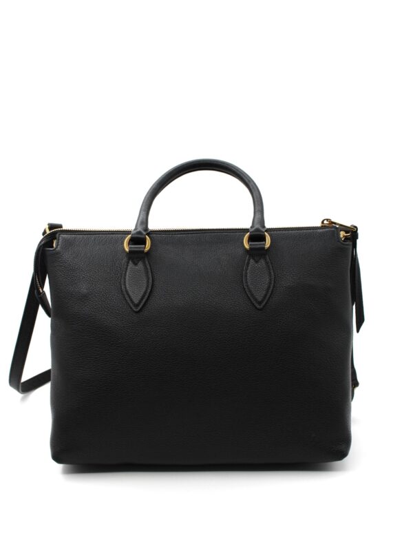 Shopper Prada in pelle nera martellata