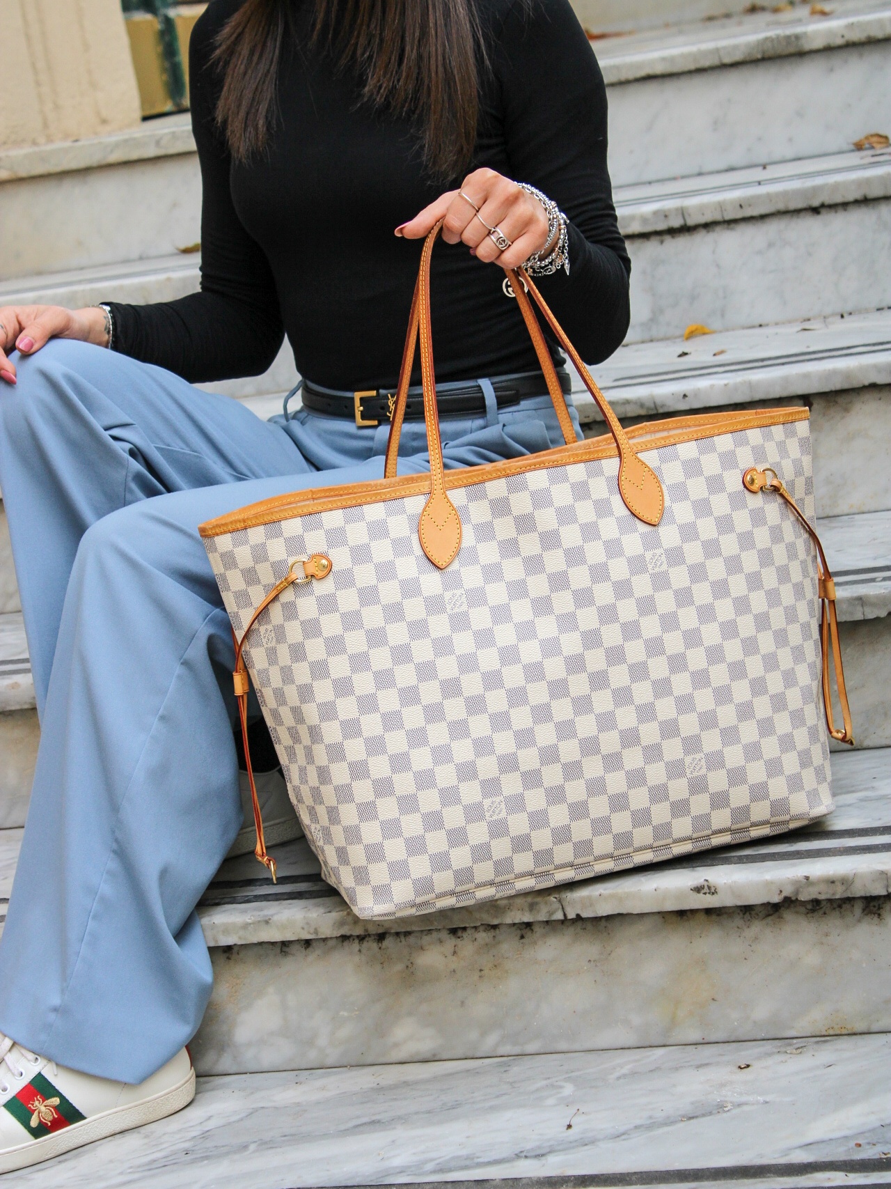 Borsa Louis Vuitton Neverfull GM in damier azur thumb