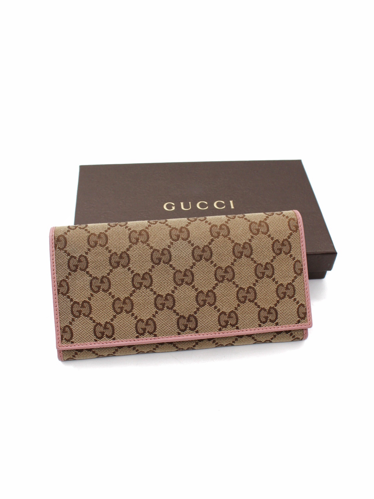 Portafoglio Gucci In Tessuto  GG e Pelle Rosa thumb