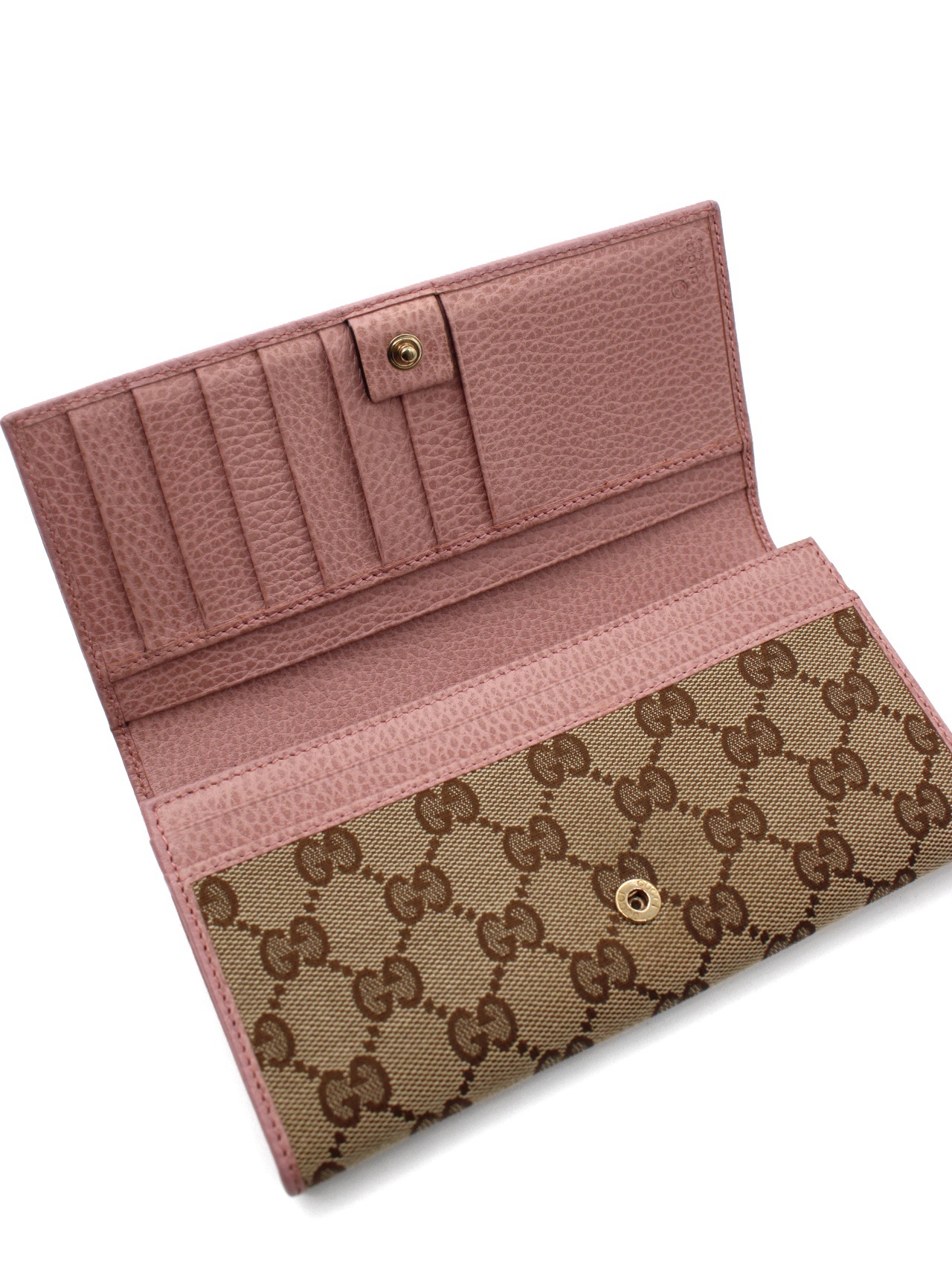 Portafoglio Gucci In Tessuto  GG e Pelle Rosa thumb