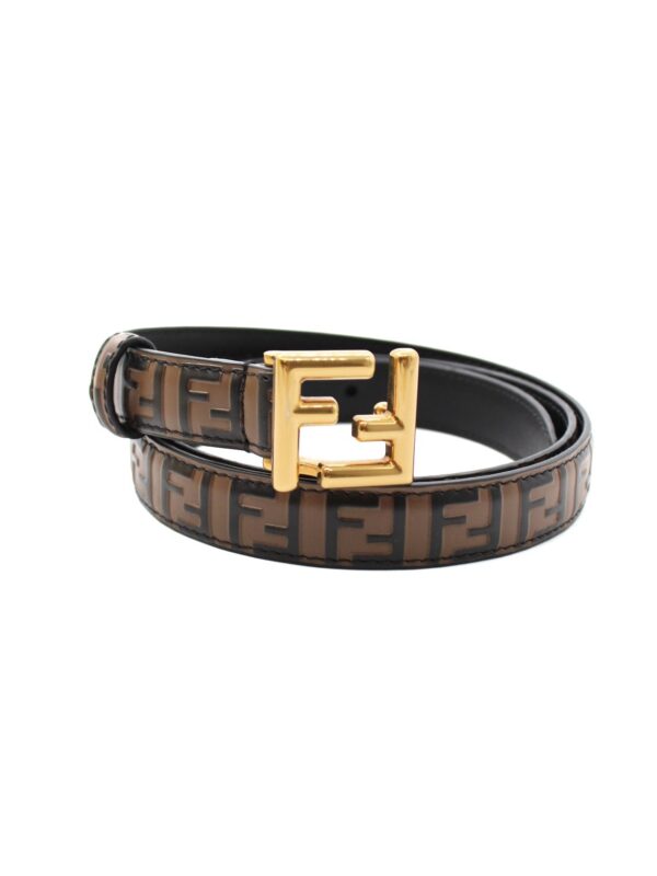 Cintura Fendi FF In Pelle Marrone e Nera