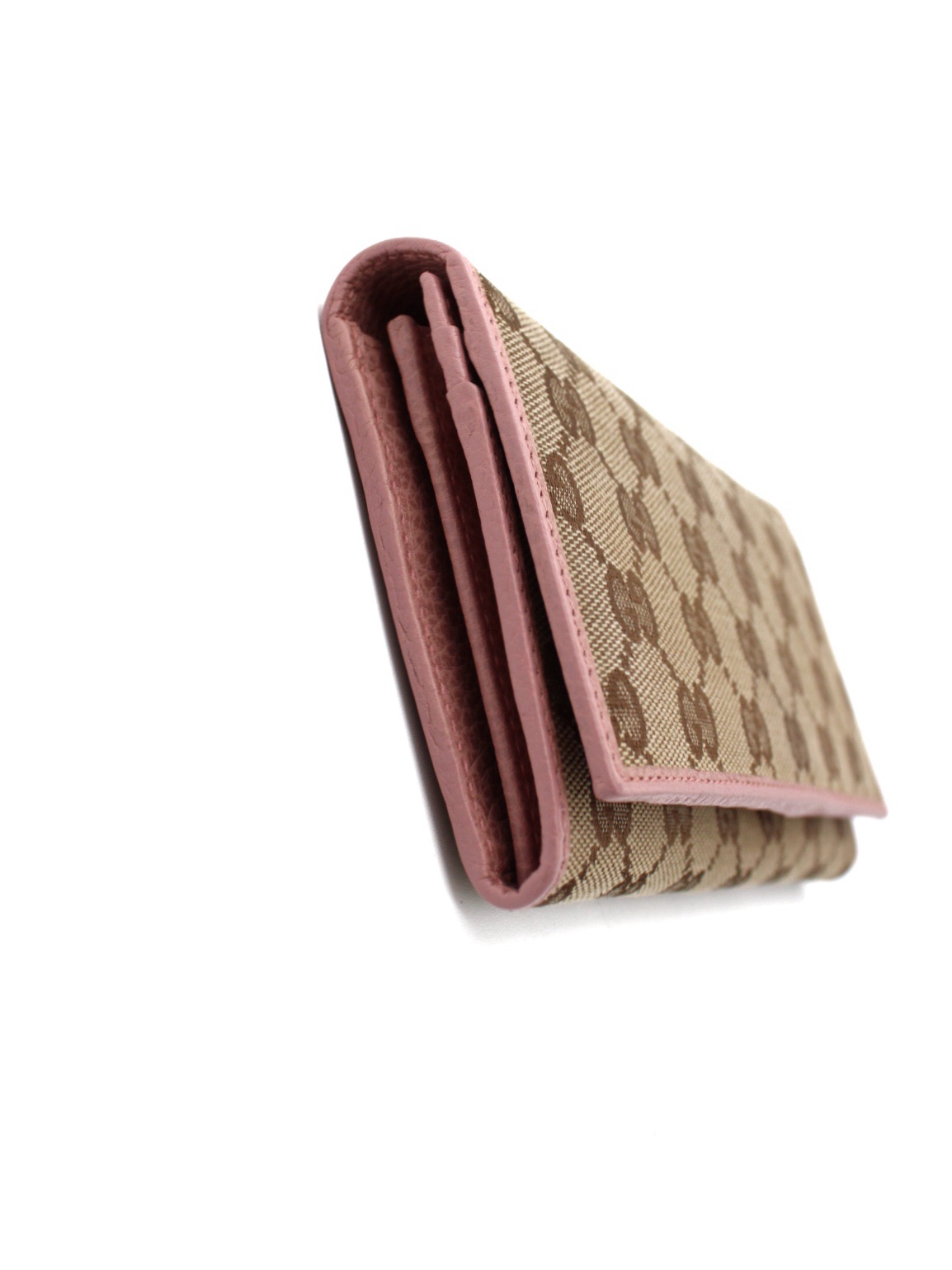 Portafoglio Gucci In Tessuto  GG e Pelle Rosa thumb