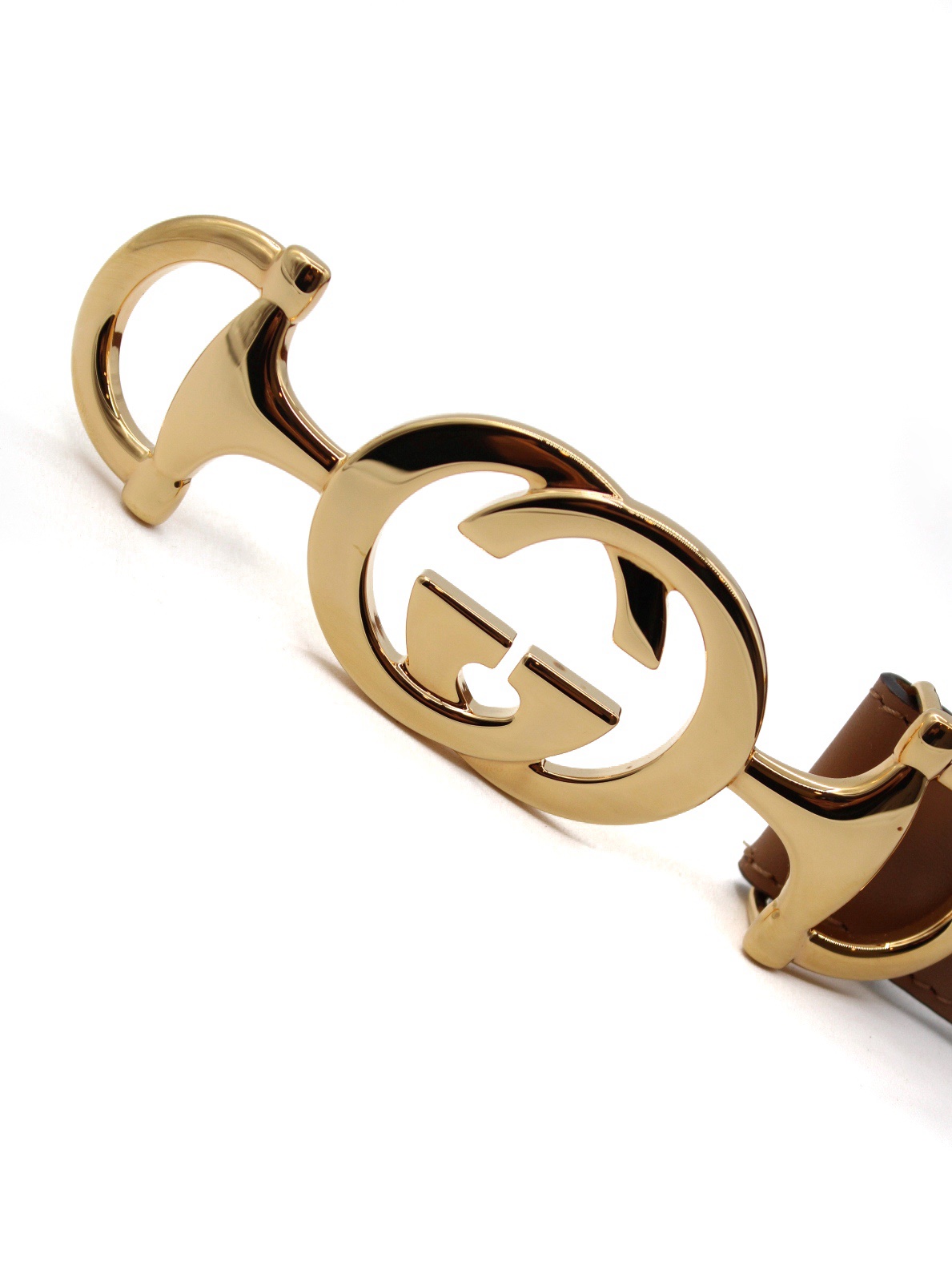 Cintura Gucci Interlocking Cammello thumb