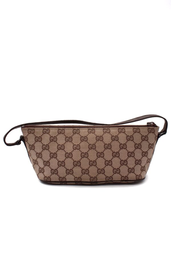 Pochette Gucci In Tessuto GG e Pelle Marrone
