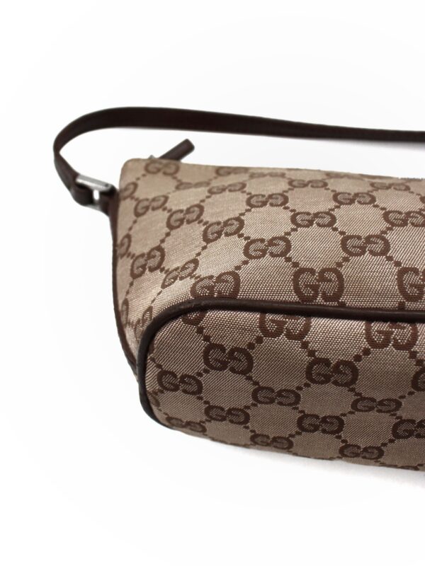 Pochette Gucci In Tessuto GG e Pelle Marrone
