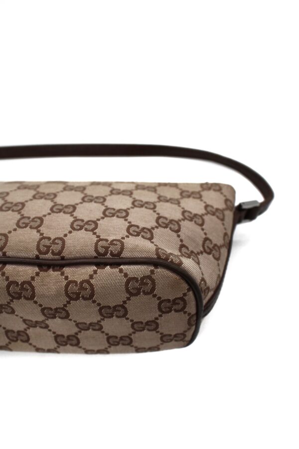 Pochette Gucci In Tessuto GG e Pelle Marrone