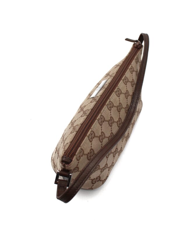 Pochette Gucci In Tessuto GG e Pelle Marrone
