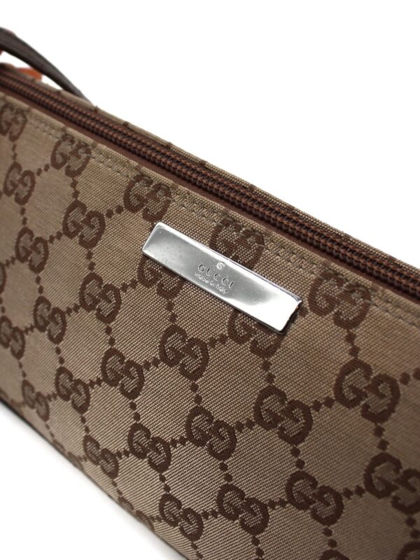 Pochette Gucci In Tessuto GG e Pelle Marrone