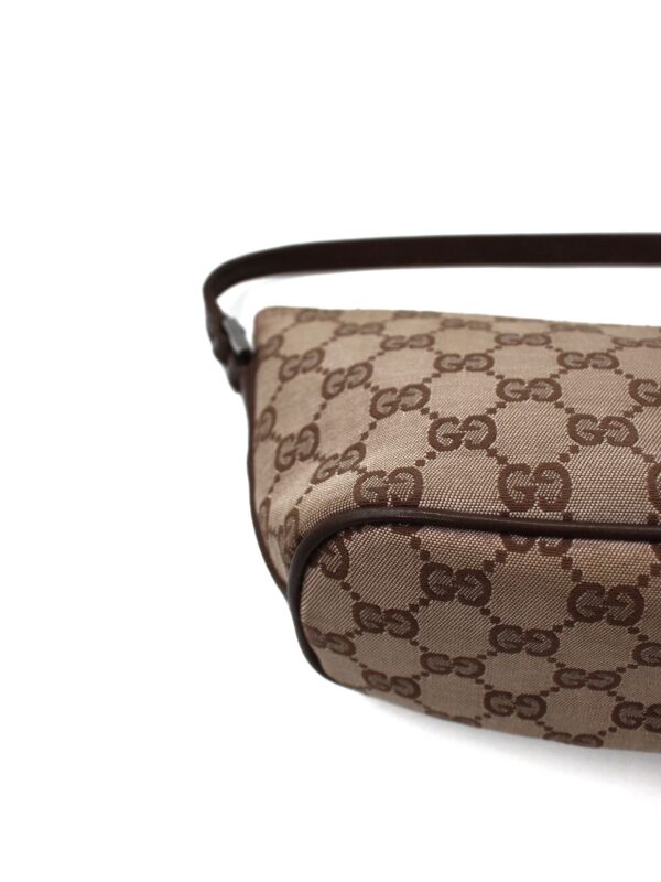 Pochette Gucci In Tessuto GG e Pelle Marrone