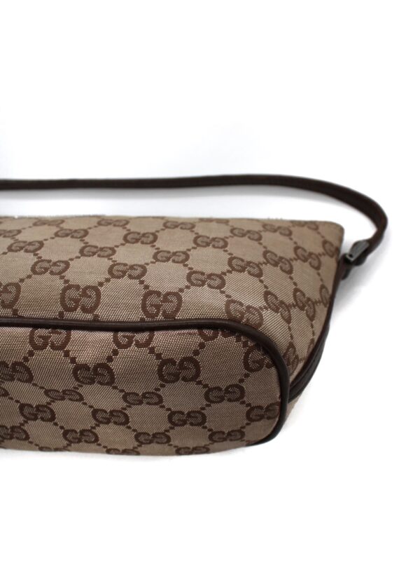 Pochette Gucci In Tessuto GG e Pelle Marrone
