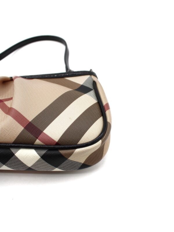 Pochette Burberry In Tela Plastificata e Pelle Nera