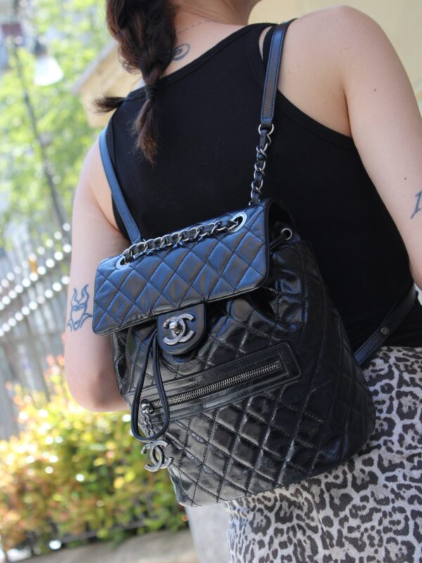 Zaino Chanel in pelle nero Matelassé
