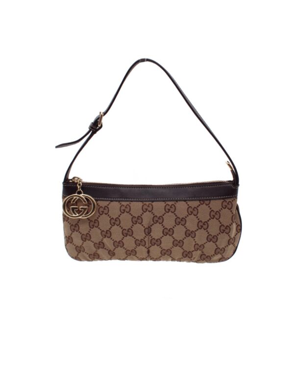 Pochette Gucci In tessuto GG e Pelle Testa Di Moro