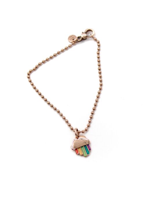 Bracciale Dodo Bollicine Oro Rosa Con Charm Arcobaleno