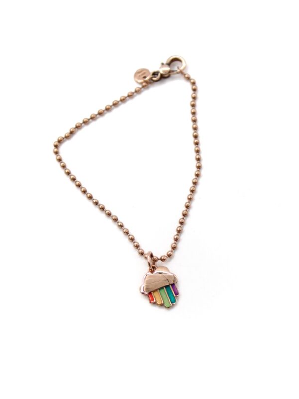 Bracciale Dodo Bollicine Oro Rosa Con Charm Arcobaleno