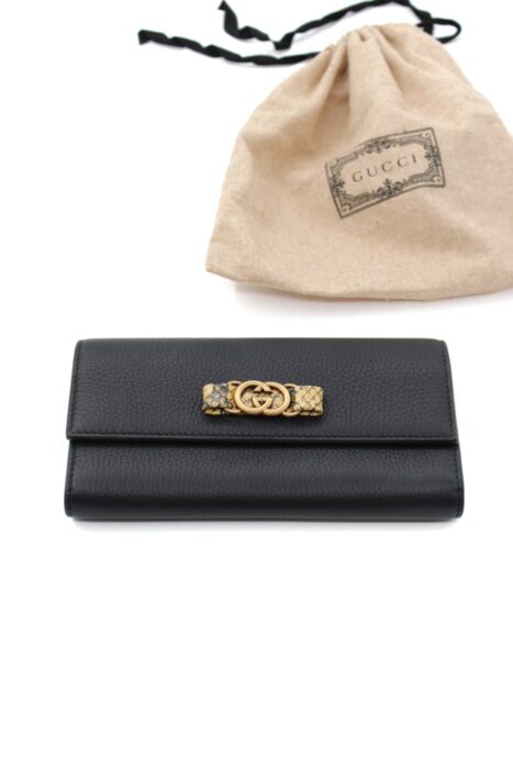 Portafoglio Gucci G Interlocking In Pelle Nera