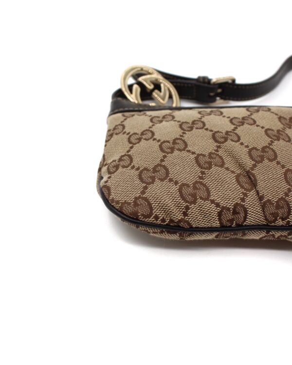 Pochette Gucci In tessuto GG e Pelle Testa Di Moro