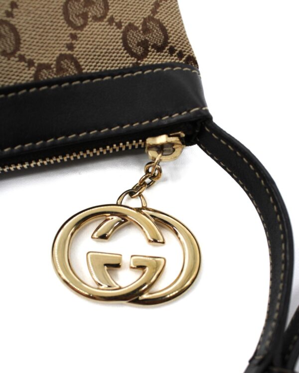 Pochette Gucci In tessuto GG e Pelle Testa Di Moro