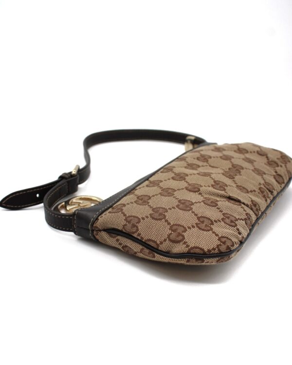 Pochette Gucci In tessuto GG e Pelle Testa Di Moro