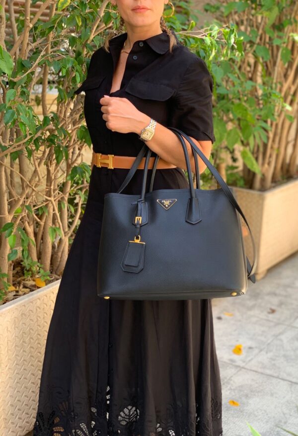 Borsa Prada Double in pelle nera