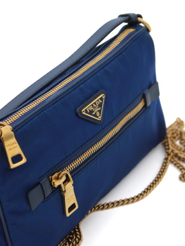Borsa Prada in tela vela blu
