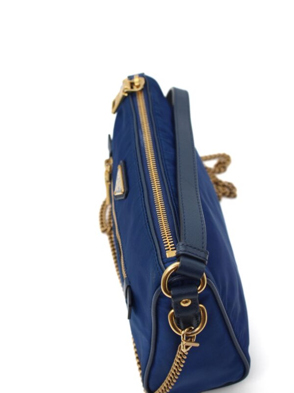 Borsa Prada in tela vela blu