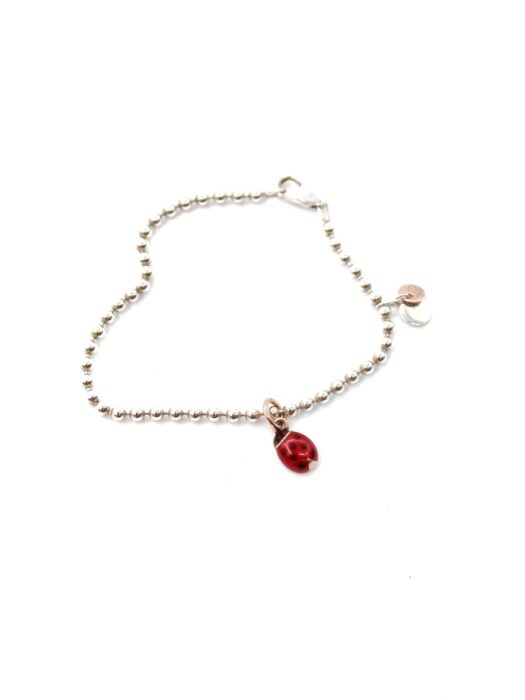 Bracciale bollicine con Charm Coccinella
