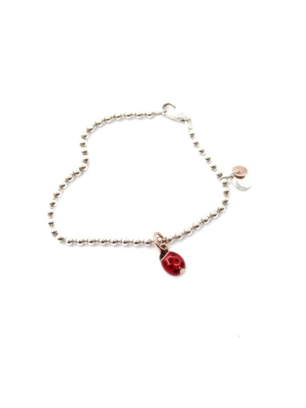 Bracciale bollicine con Charm Coccinella