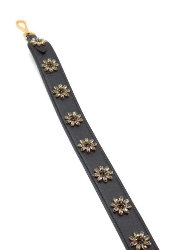 Tracolla Prada In Pelle Saffiano Con Fiori In Cristallo