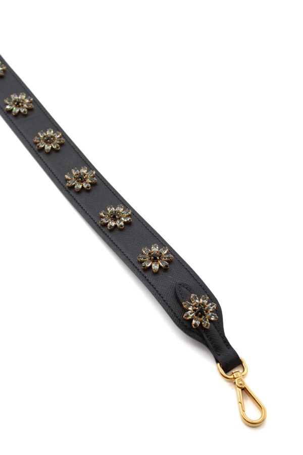 Tracolla Prada In Pelle Saffiano Con Fiori In Cristallo
