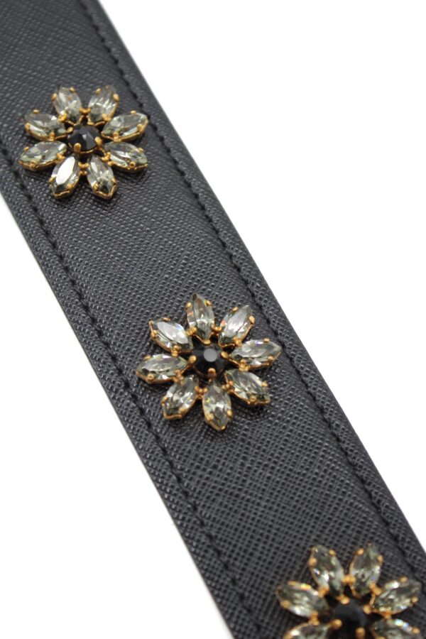 Tracolla Prada In Pelle Saffiano Con Fiori In Cristallo